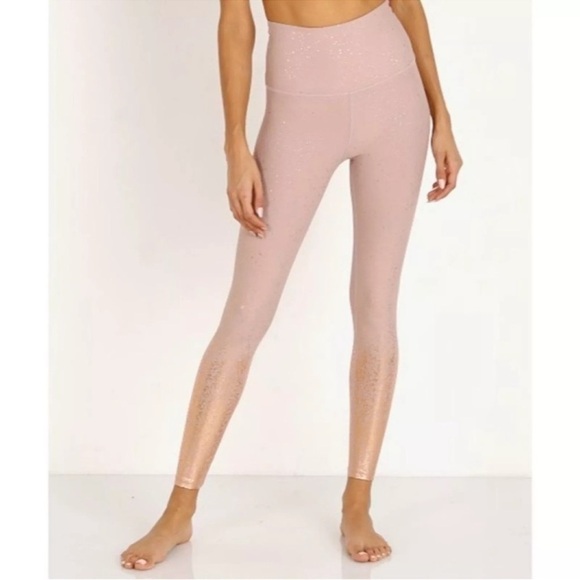 Beyond Yoga Alloy Ombré Metallic High Rise Leggings Pink Gold Alloy Size Small - Picture 2 of 12